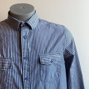 Blue Striped John Lennon for English Laundry Size Medium